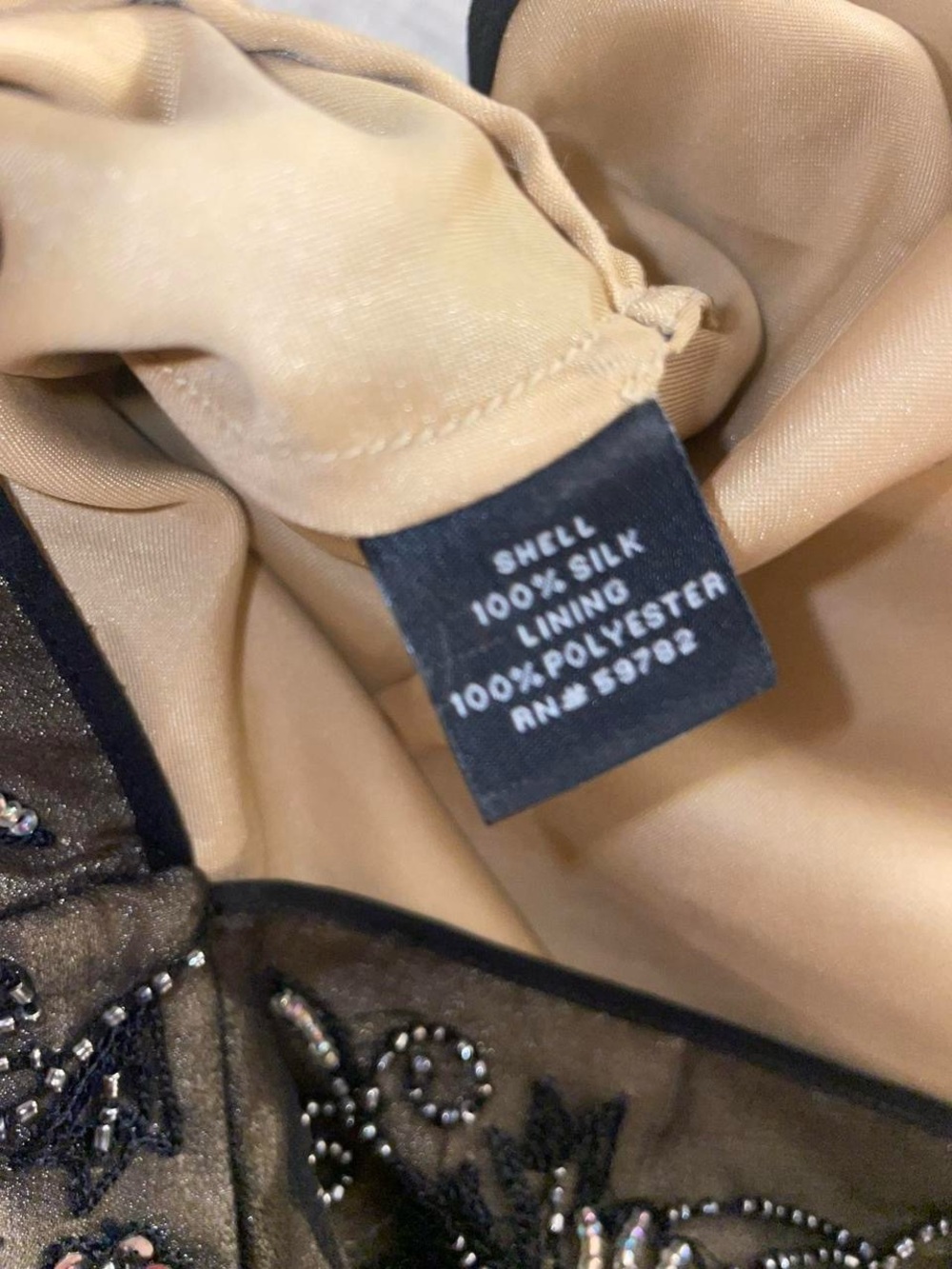 Adrianna Papell Rare Vtg Evening black and gold 100% silk midi dress.Size S/ US6 - Picture 5 of 9